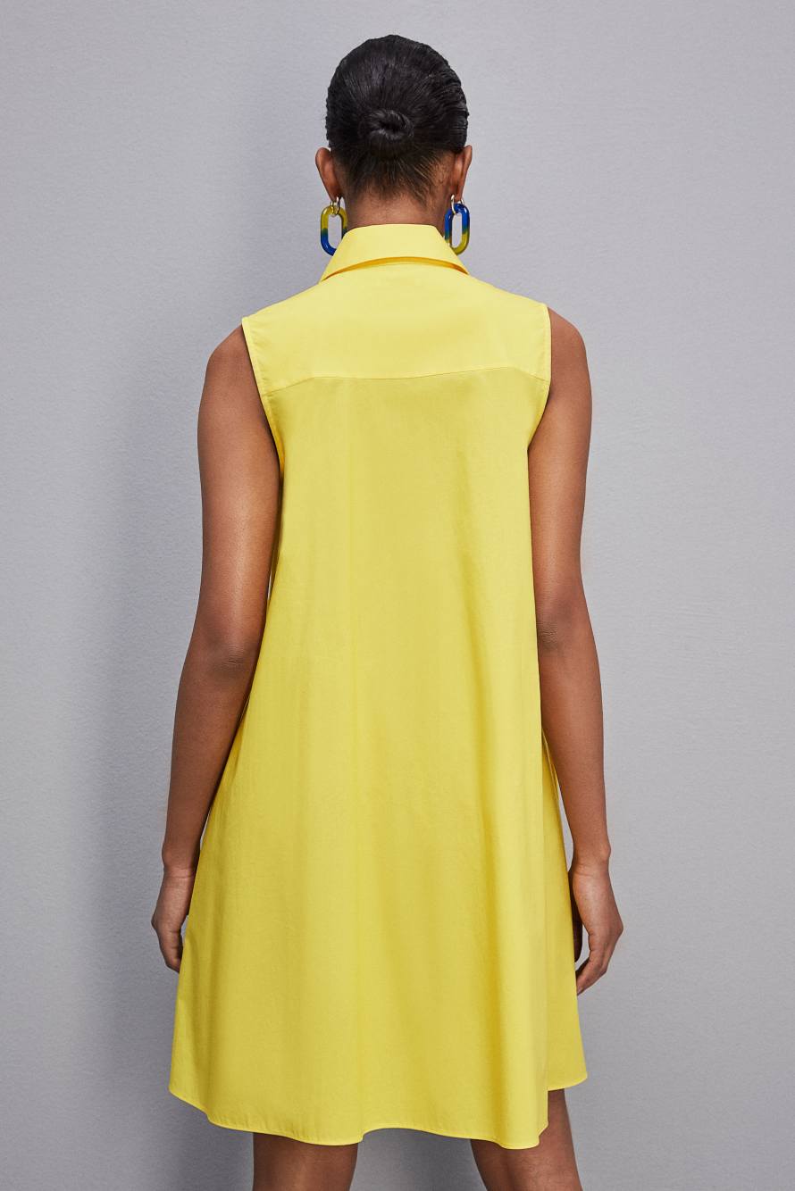 Kr&oacute;tka bawełniana szmizjerka, Ż&oacute;łty, Patrizia Pepe