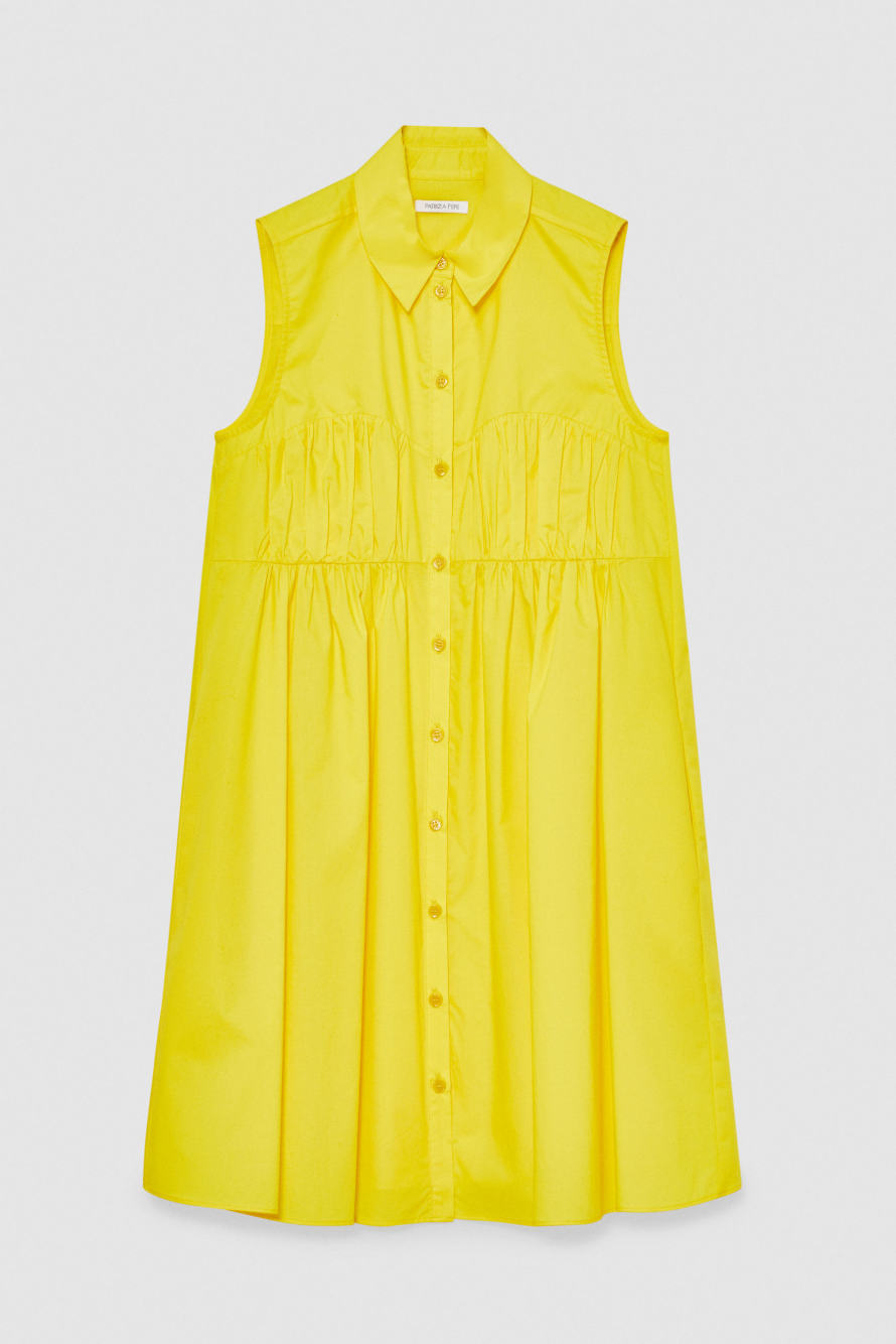 Kr&oacute;tka bawełniana szmizjerka, Ż&oacute;łty, Patrizia Pepe