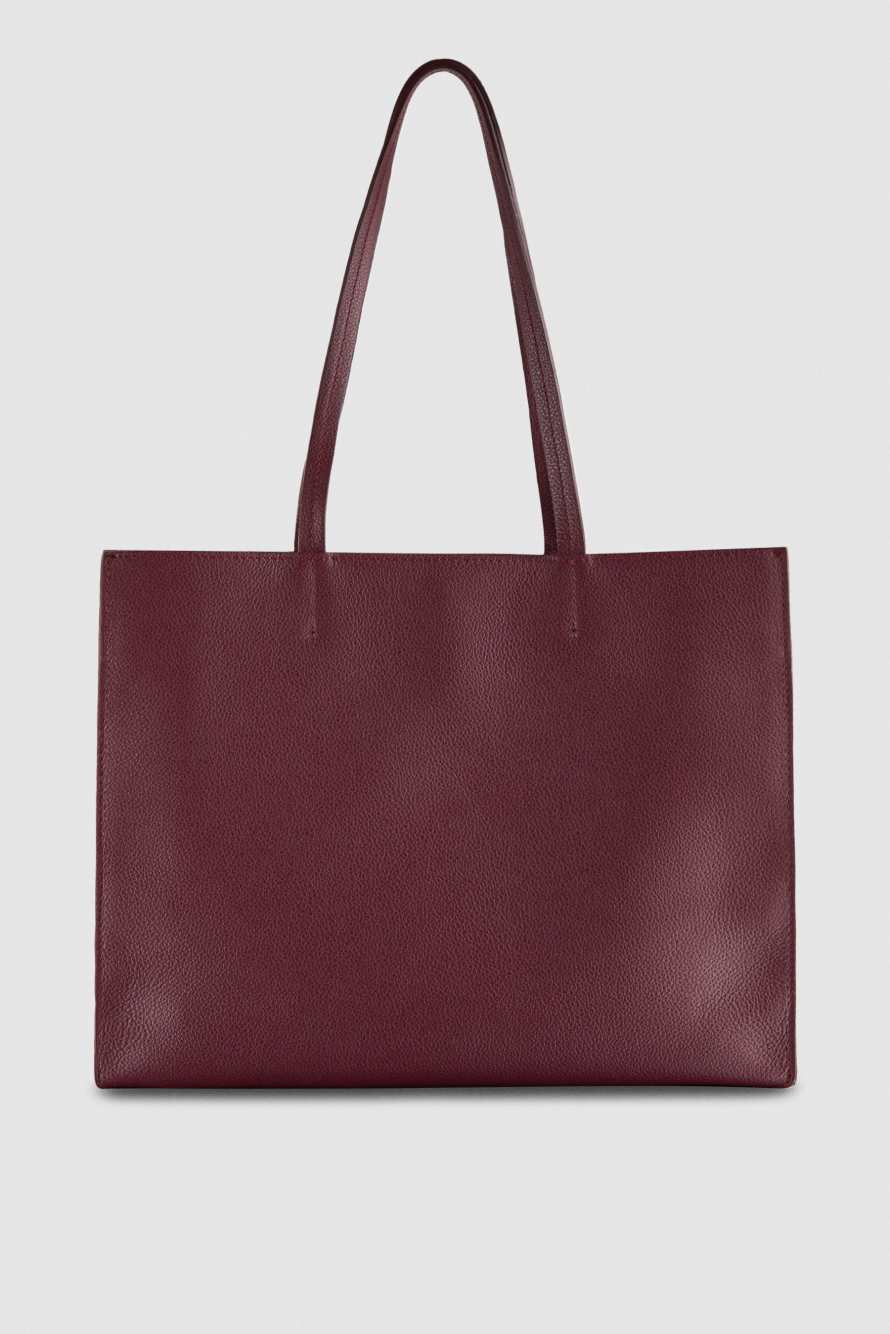 Borsa shopping in pelle martellata, Viola, Patrizia Pepe