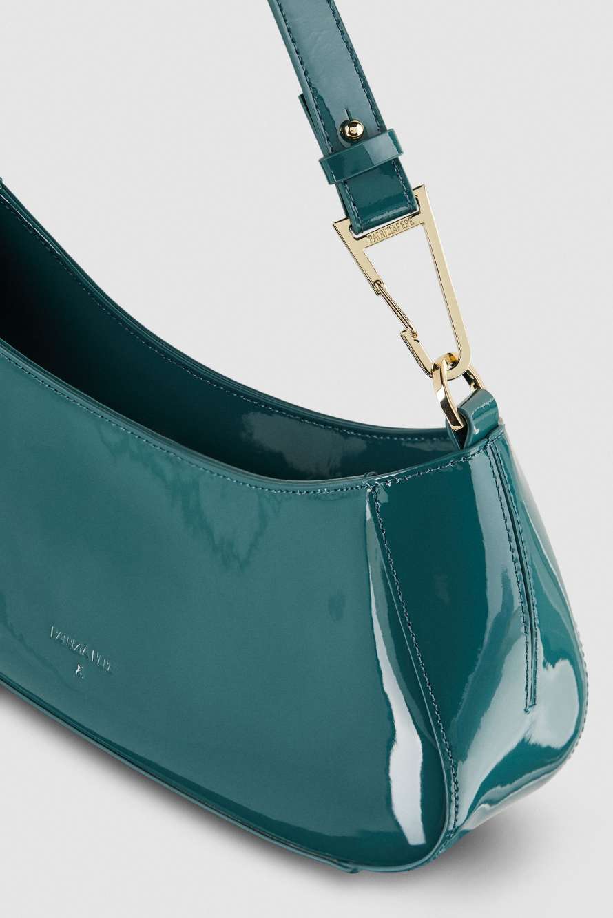 Umh&auml;ngetasche aus Leder, Gr&uuml;n, Patrizia Pepe