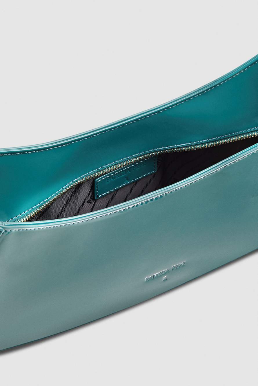 Umh&auml;ngetasche aus Leder, Gr&uuml;n, Patrizia Pepe