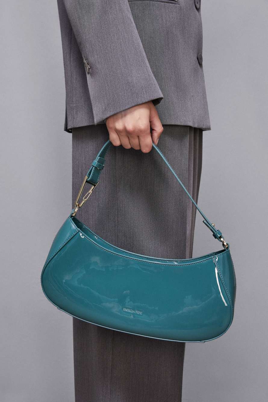 Umh&auml;ngetasche aus Leder, Gr&uuml;n, Patrizia Pepe