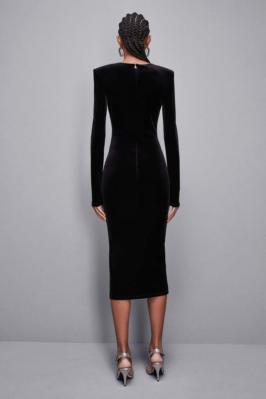 Bustierkleid aus Samt Essential, Schwarz, Patrizia Pepe