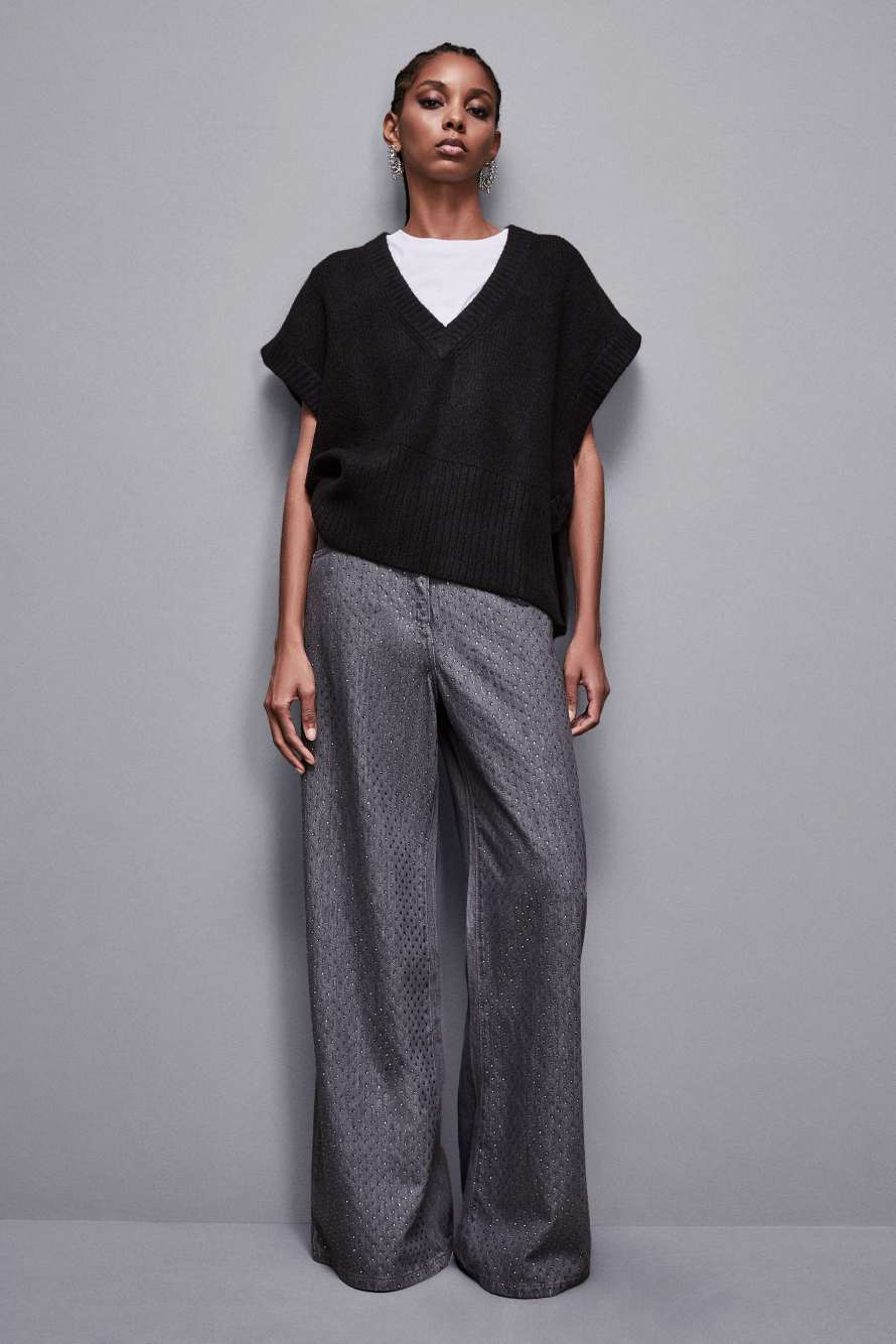 Pull oversize sans manches, Noir, Patrizia Pepe