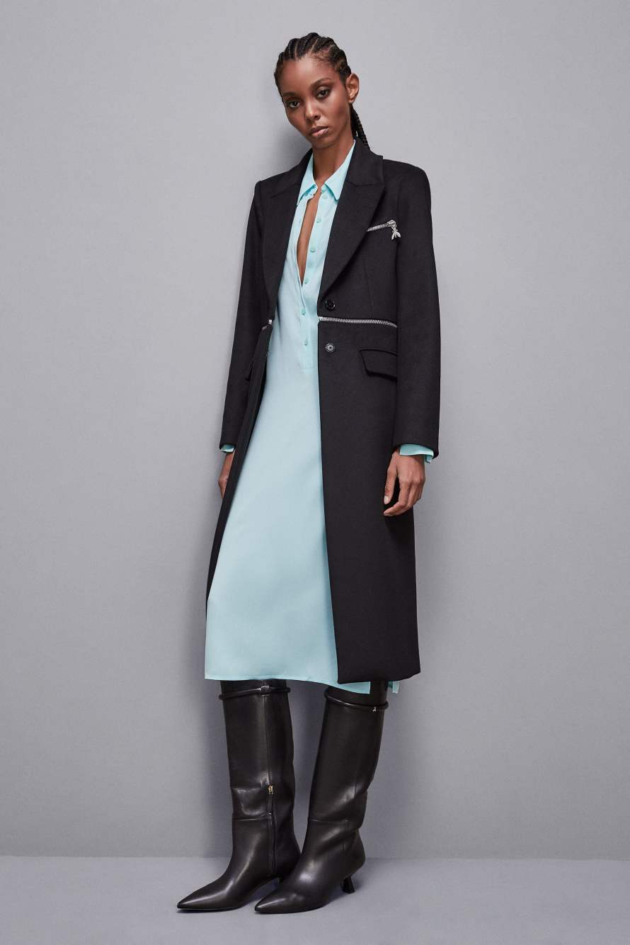 Cappotto con maxi-zip in vita "Essential", Nero, Patrizia Pepe