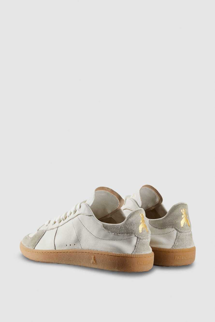 SKIN Sneakers из кожи наппа с надписью, Белый/Бежевый, Patrizia Pepe