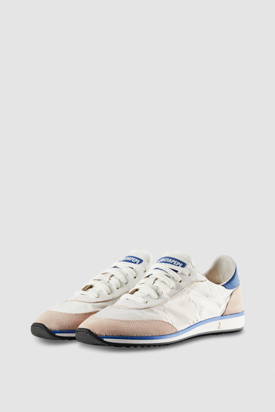 Running SKIN Sneakers '93 in nylon, White/Blue, Patrizia Pepe