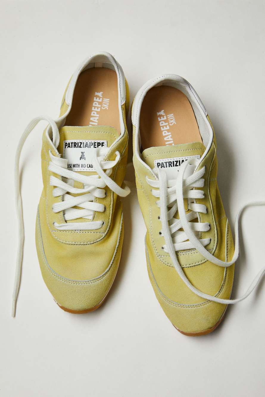 Running SKIN Sneakers '93 из замши, Желтый, Patrizia Pepe