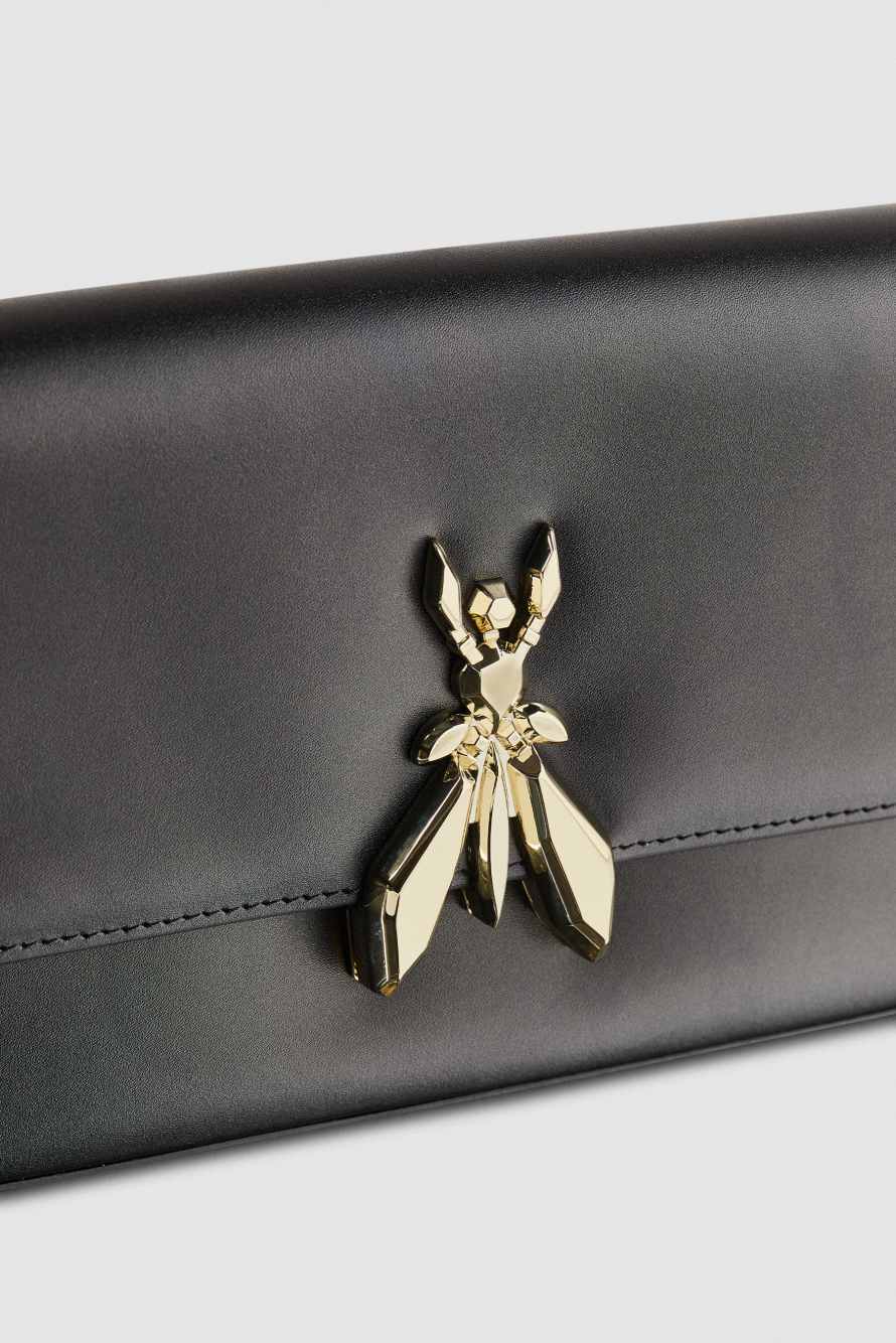 Кожаная сумка Fly с цепочкой, Черный, Patrizia Pepe