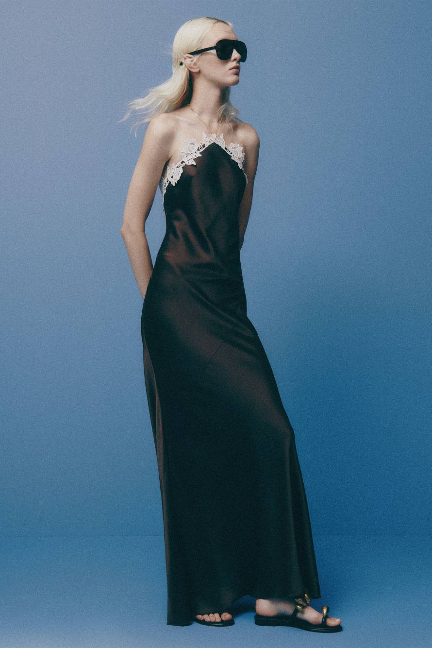 Langes Kleid mit R&uuml;ckenausschnitt, Braun, Patrizia Pepe