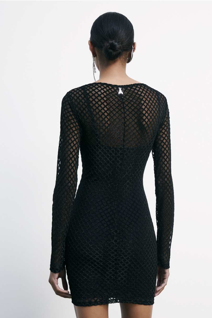 Мини-платье из стрейча с блестящими деталями, чёрный, Patrizia Pepe