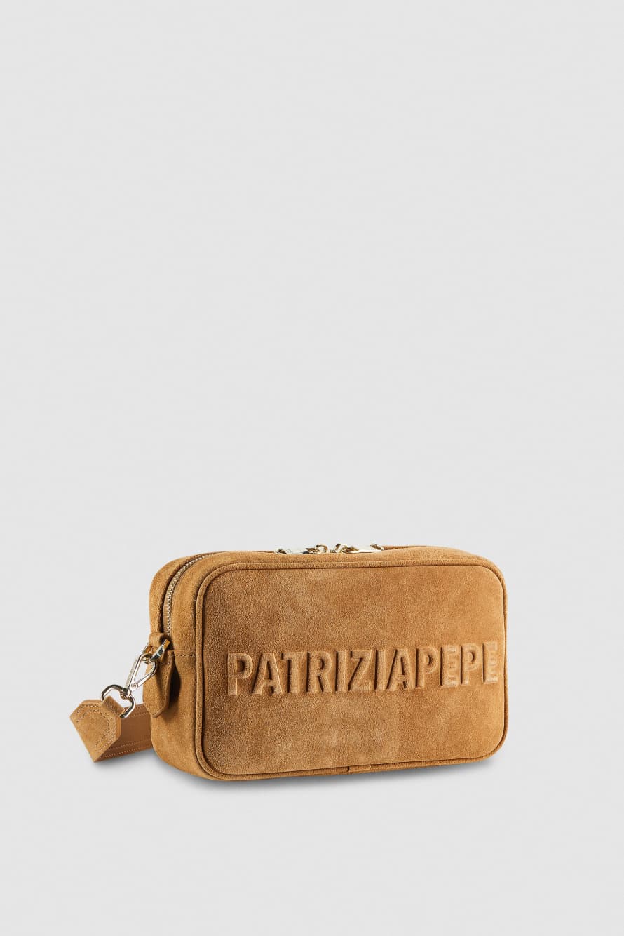 Camera Case (IM)PERFECTION in suede leather, Beige, Patrizia Pepe