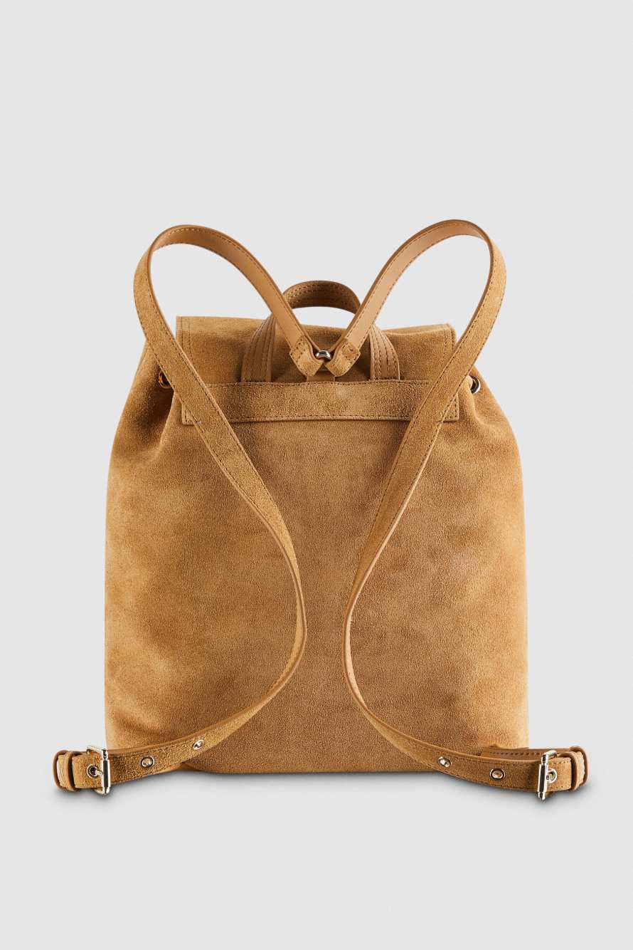 IM(PERFECTION) backpack in suede, Beige, Patrizia Pepe