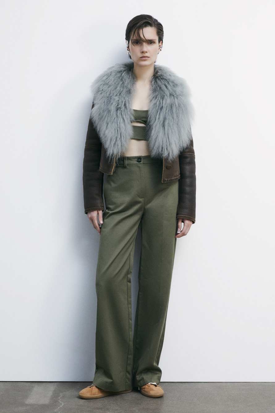 Cotton bustier crop top with cut-out, Green, Patrizia Pepe