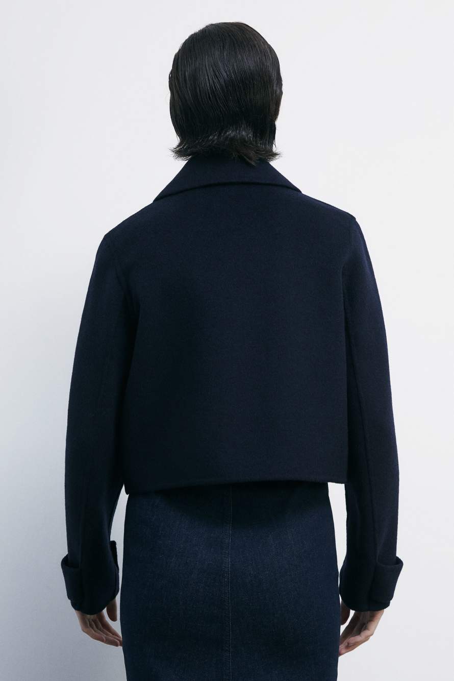 Короткая куртка из смесовой шерсти, Синий, Patrizia Pepe