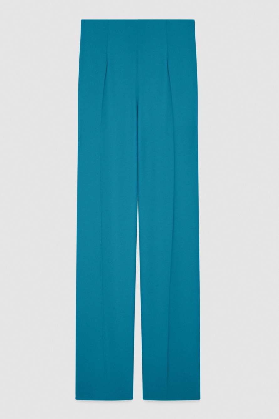 High-waisted palazzo pants, Green, Patrizia Pepe