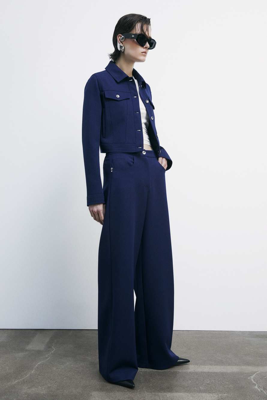 Брюки-палаццо с эффектом джинсы, синий, Patrizia Pepe