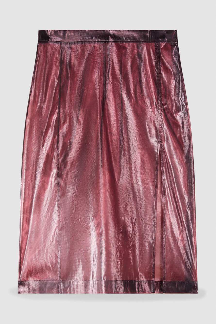 Sheer midi skirt in organza, Bordeaux, Patrizia Pepe