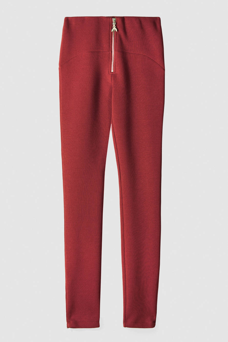 Slim-fit trousers in technical fabric, Red, Patrizia Pepe