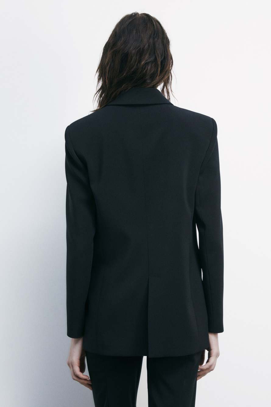 Oversized blazer in cr&ecirc;pe, Black, Patrizia Pepe