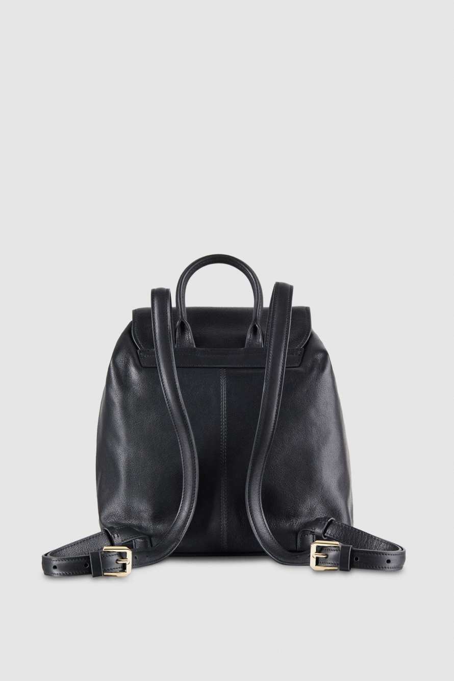 Smooth Leather backpack, Black, Patrizia Pepe