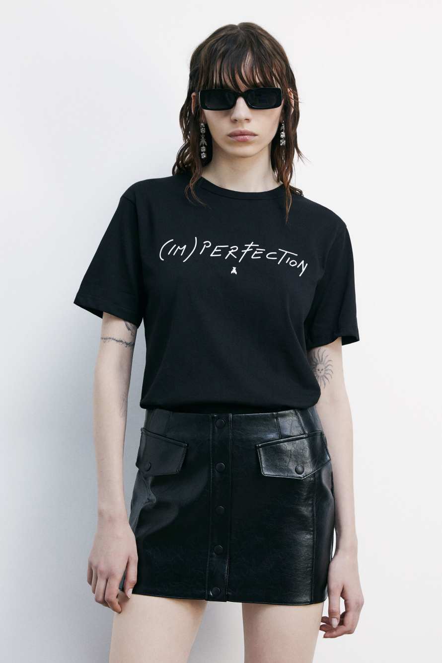 (IM)PERFECTION jersey T-shirt, Black, Patrizia Pepe