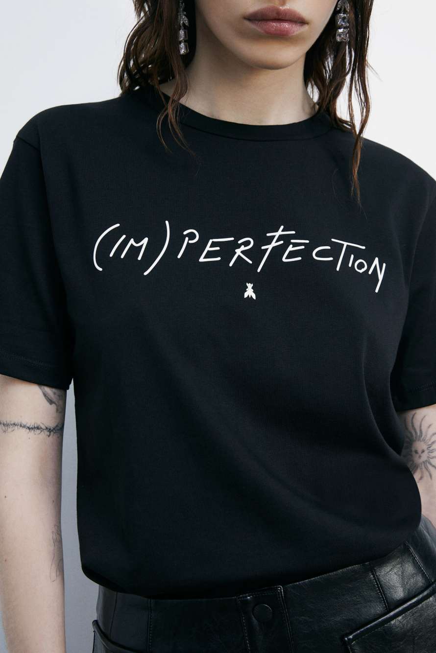 (IM)PERFECTION jersey T-shirt, Black, Patrizia Pepe