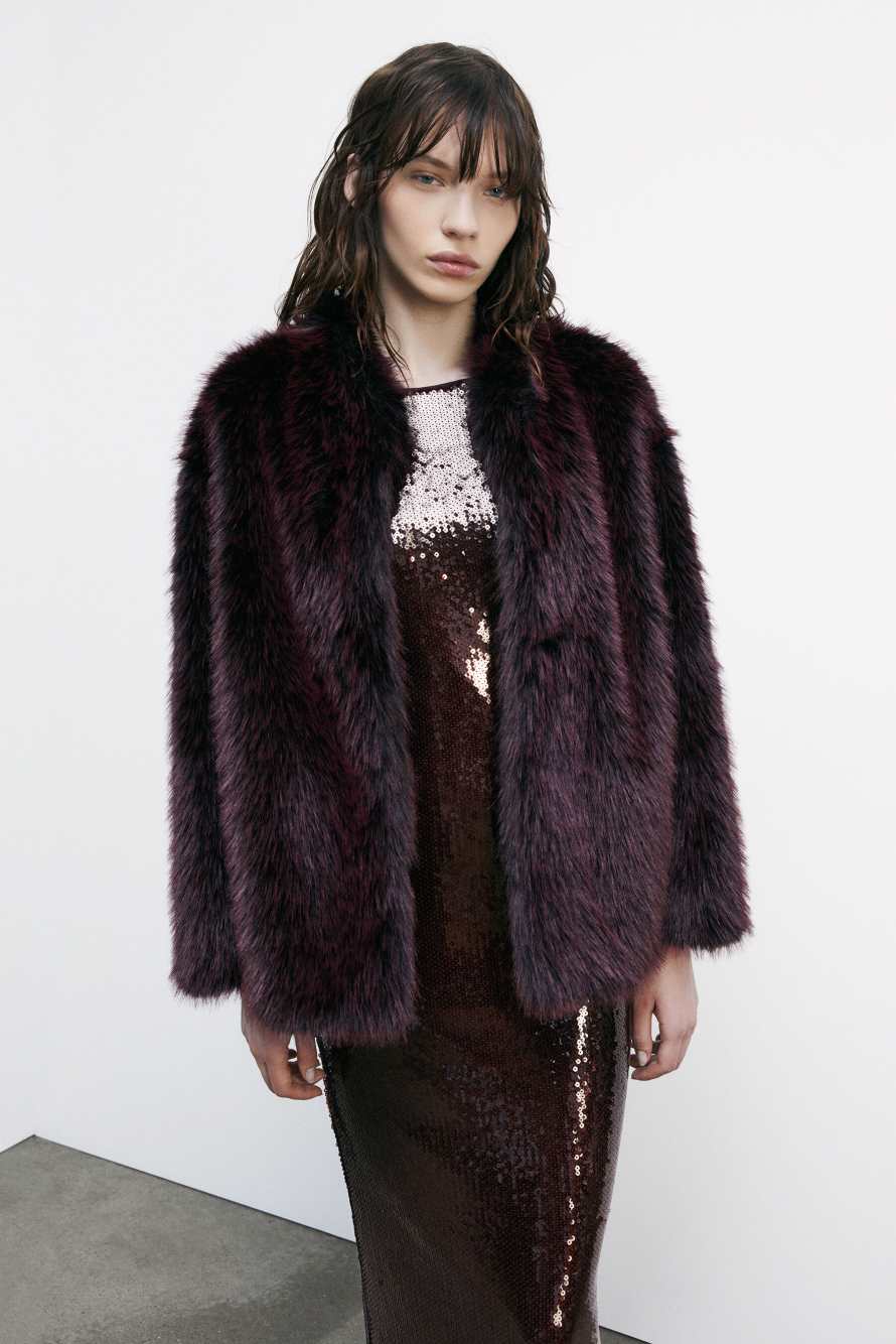 Soft fluffy jacket, Bordeaux, Patrizia Pepe