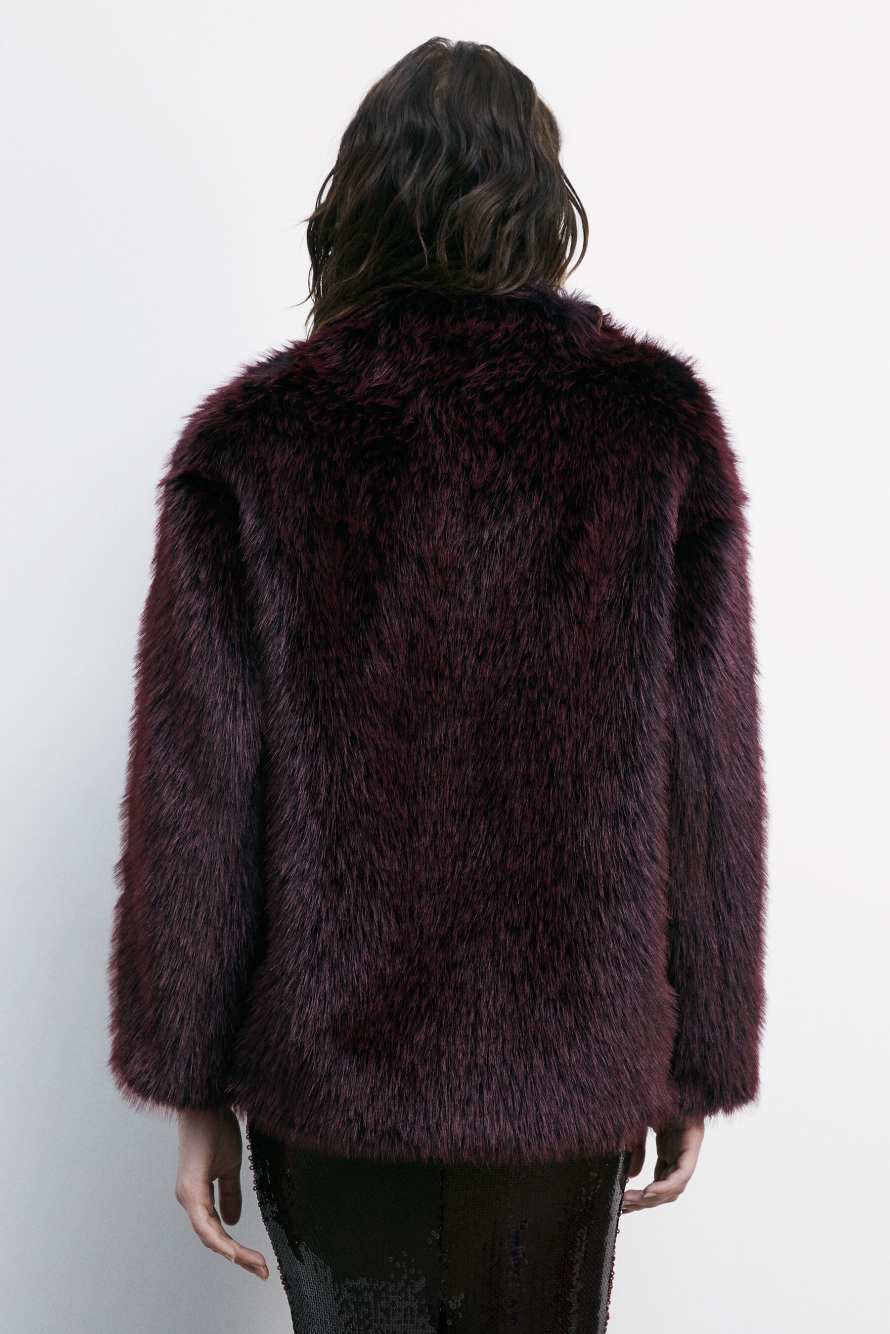 Soft fluffy jacket, Bordeaux, Patrizia Pepe