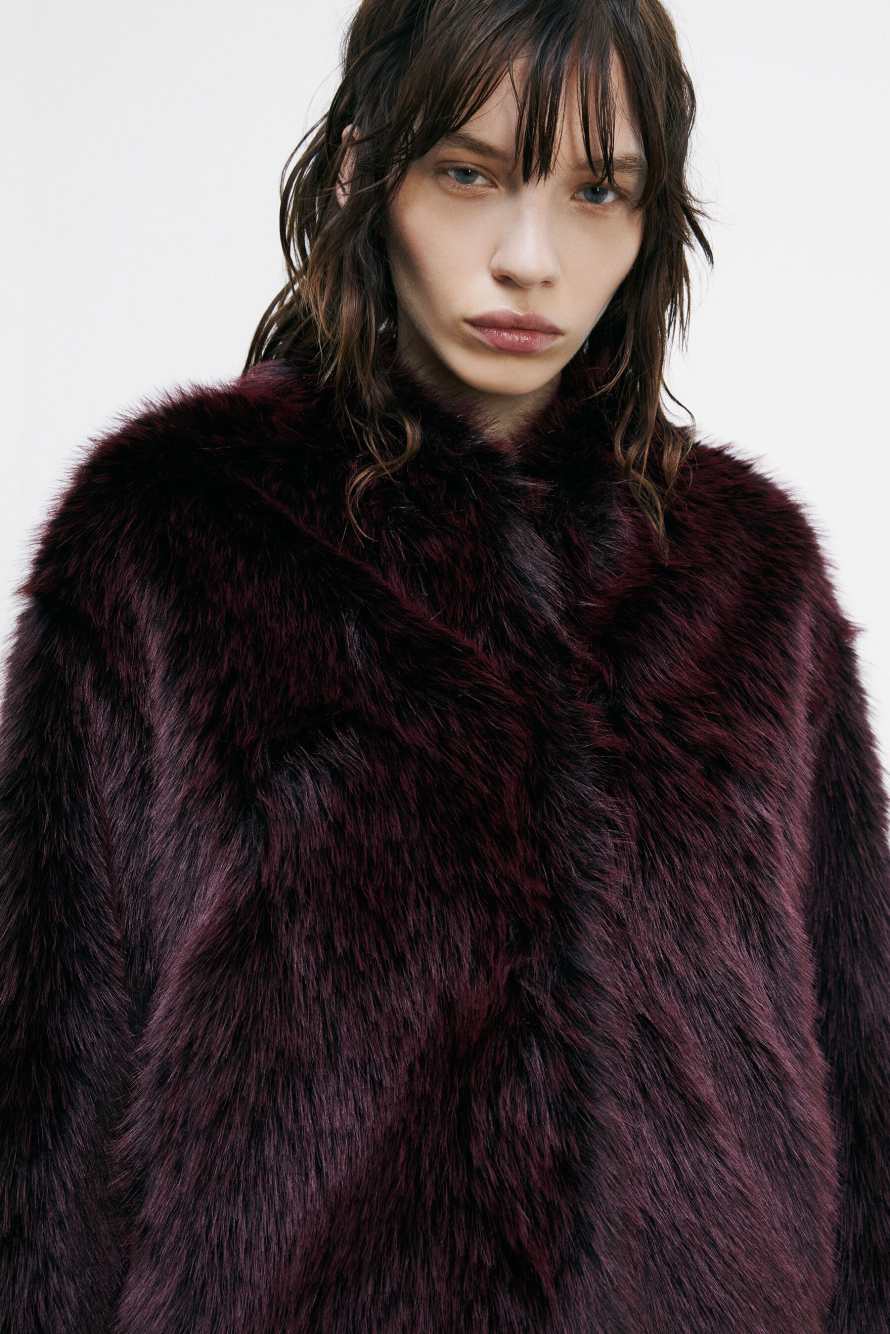 Soft fluffy jacket, Bordeaux, Patrizia Pepe