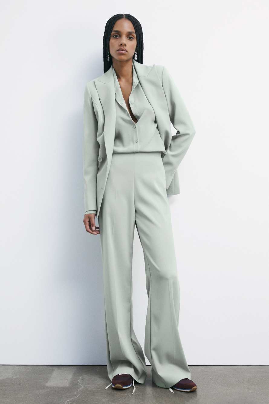 Regular fit silk crepe shirt, Green, Patrizia Pepe