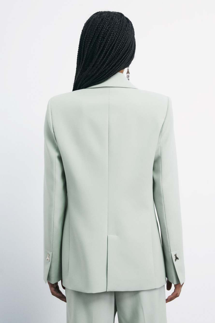 Double-breasted jacket with peak lapels, Green, Patrizia Pepe