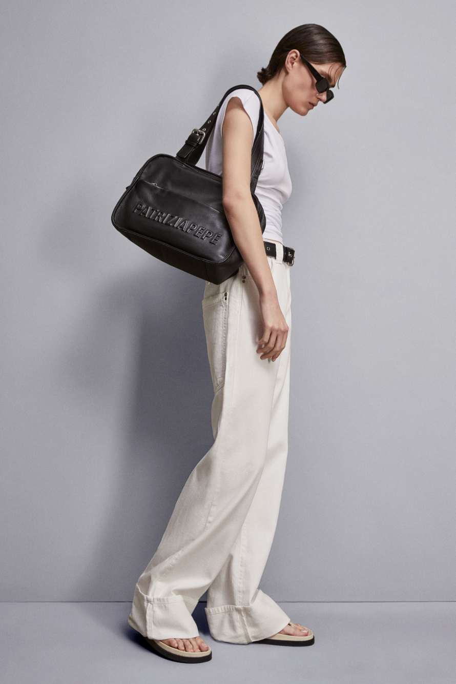 Кожаная сумка для покупок (IM)PERFECTION, Черный, Patrizia Pepe