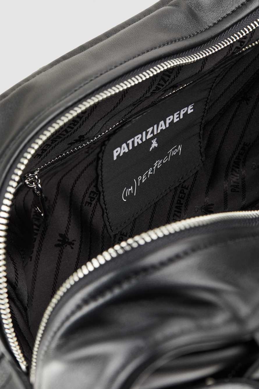 Кожаная сумка для покупок (IM)PERFECTION, Черный, Patrizia Pepe