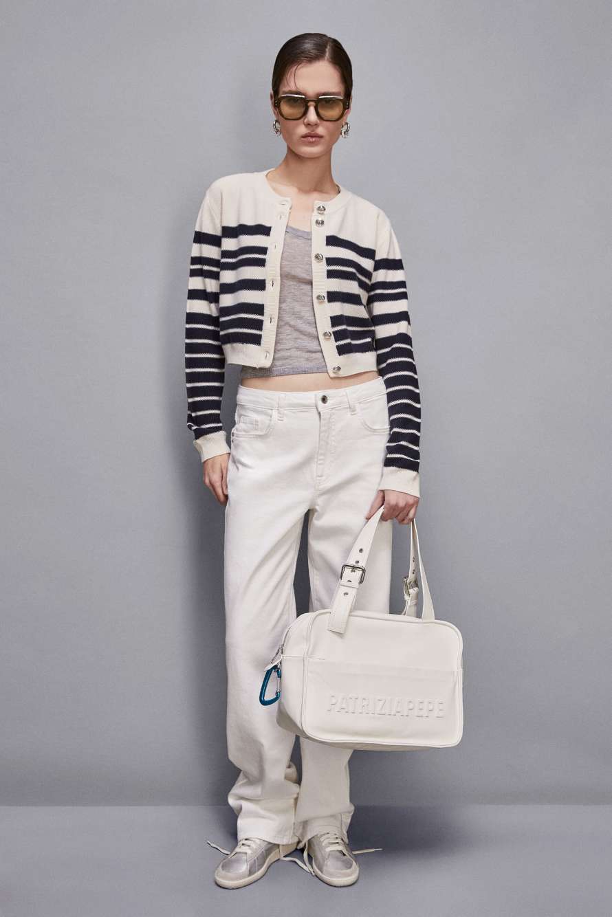 Кожаная сумка для покупок (IM)PERFECTION, Белый, Patrizia Pepe