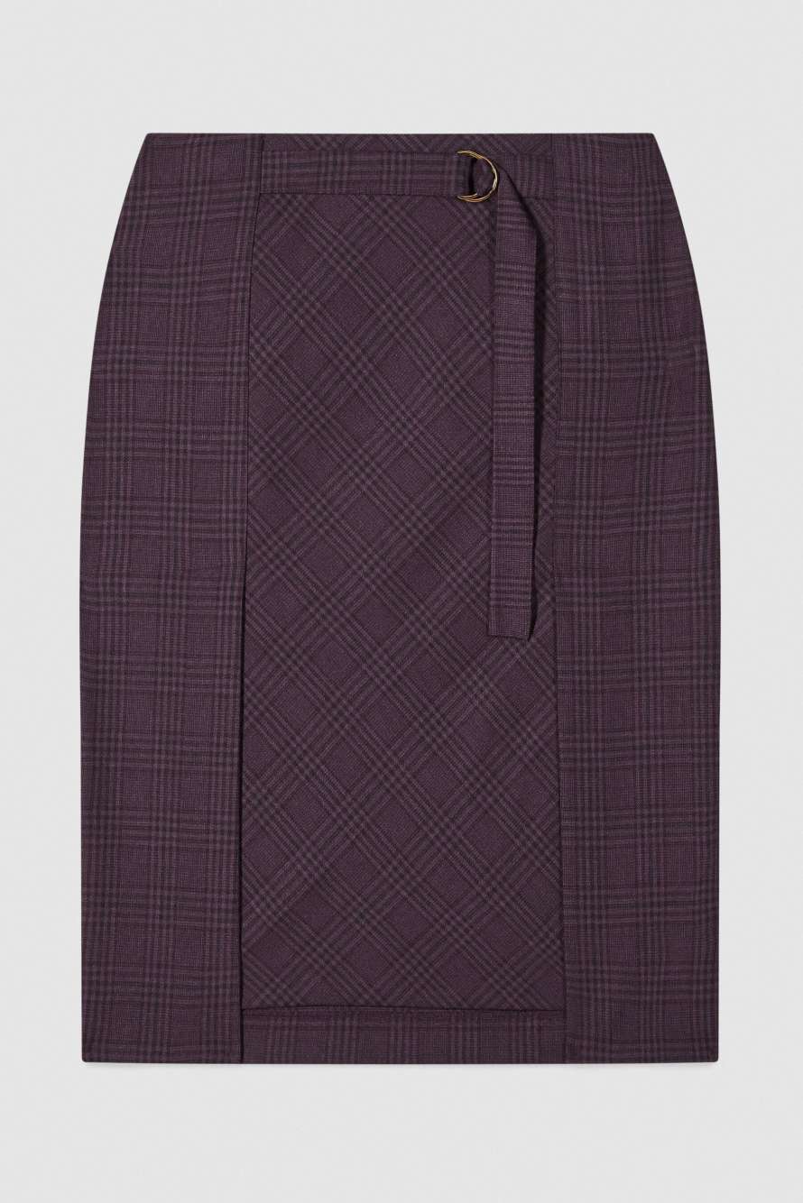 Checked midi skirt, Bordeaux, Patrizia Pepe