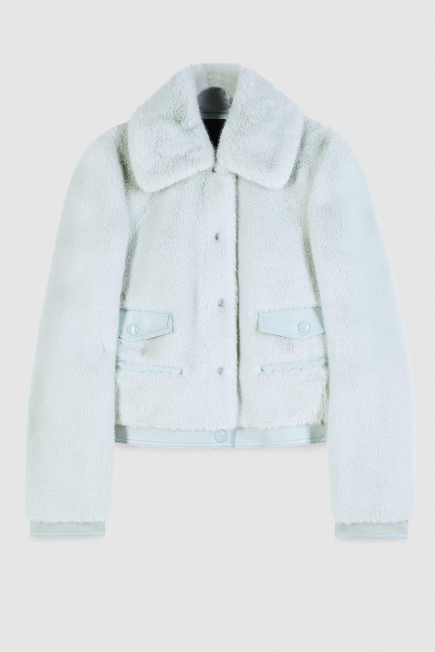 Короткая пушистая куртка, зелёный, Patrizia Pepe