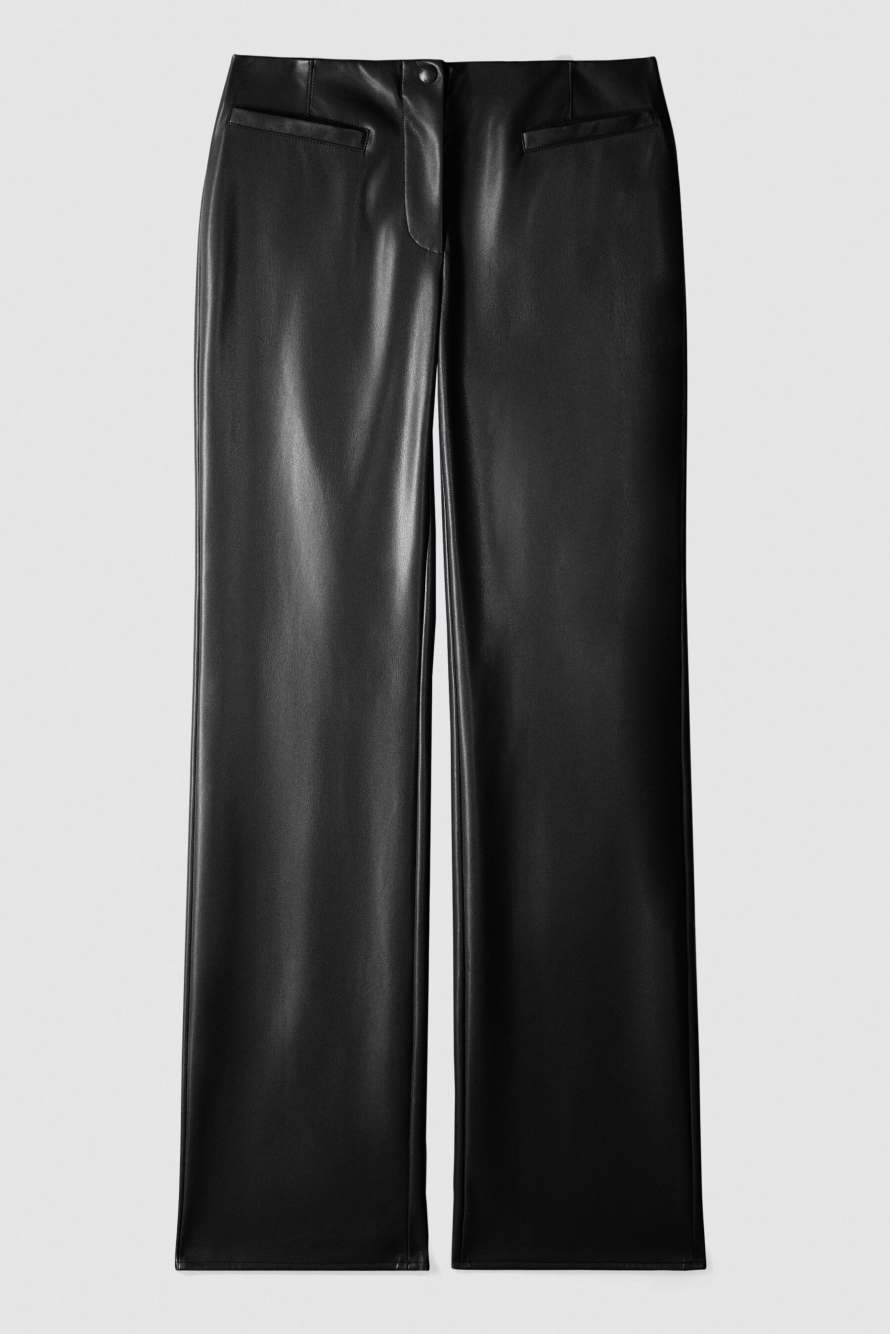 Байкерские брюки с покрытием и заниженной талией, Черный, Patrizia Pepe