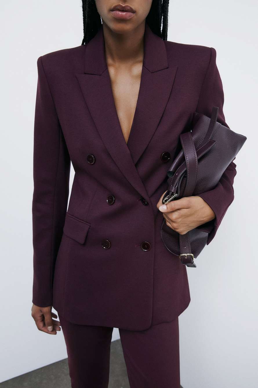 Двубортный пиджак с заклепками Fly, Bordeaux, Patrizia Pepe