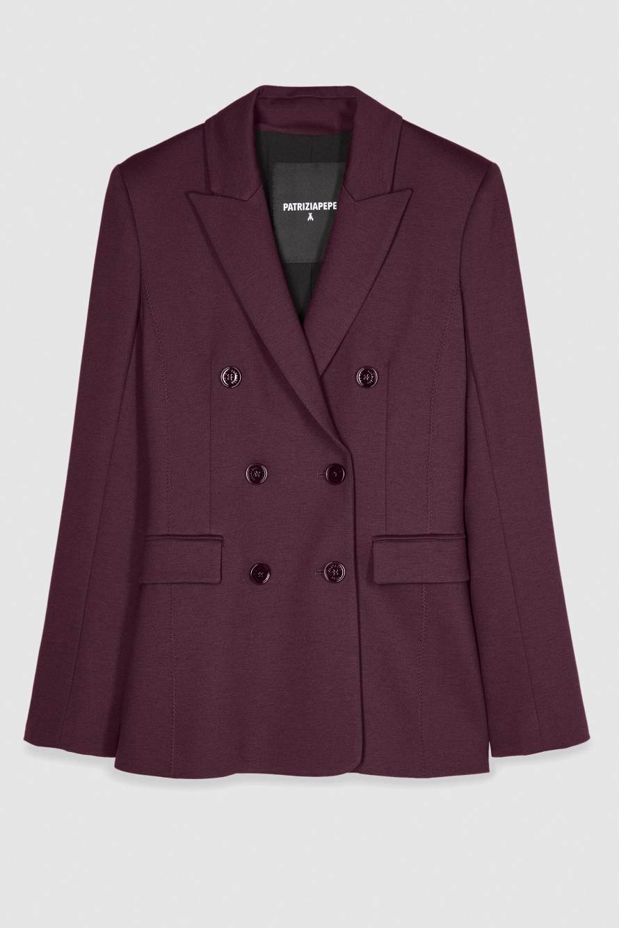 Двубортный пиджак с заклепками Fly, Bordeaux, Patrizia Pepe