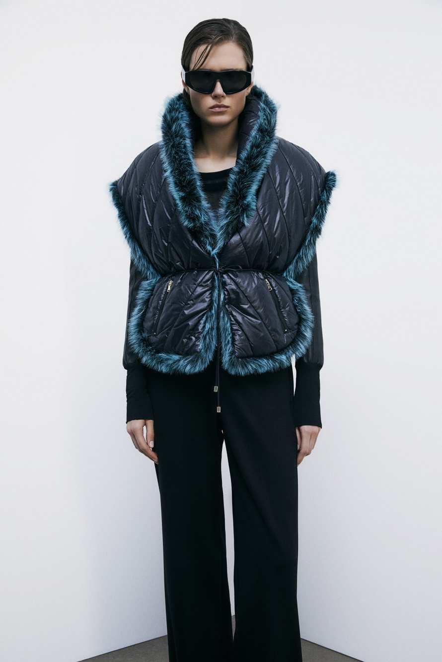 Мягкая двусторонняя накидка, зелёный, Patrizia Pepe