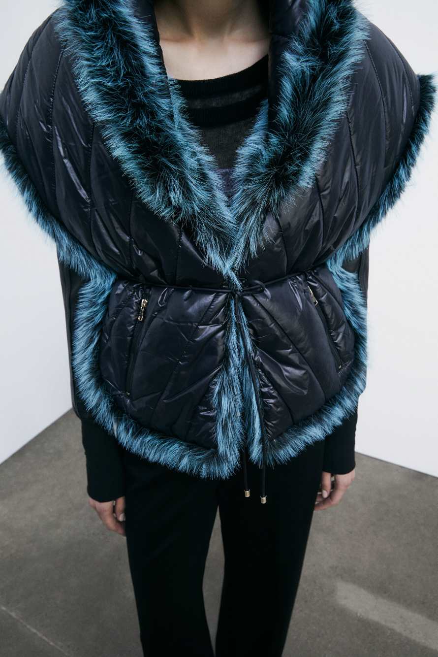 Мягкая двусторонняя накидка, зелёный, Patrizia Pepe