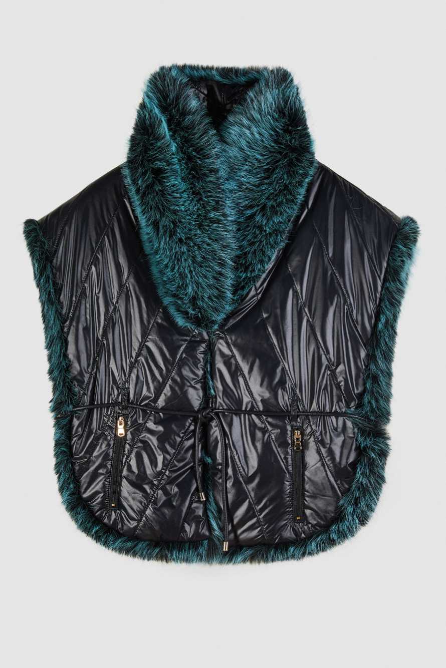 Мягкая двусторонняя накидка, зелёный, Patrizia Pepe