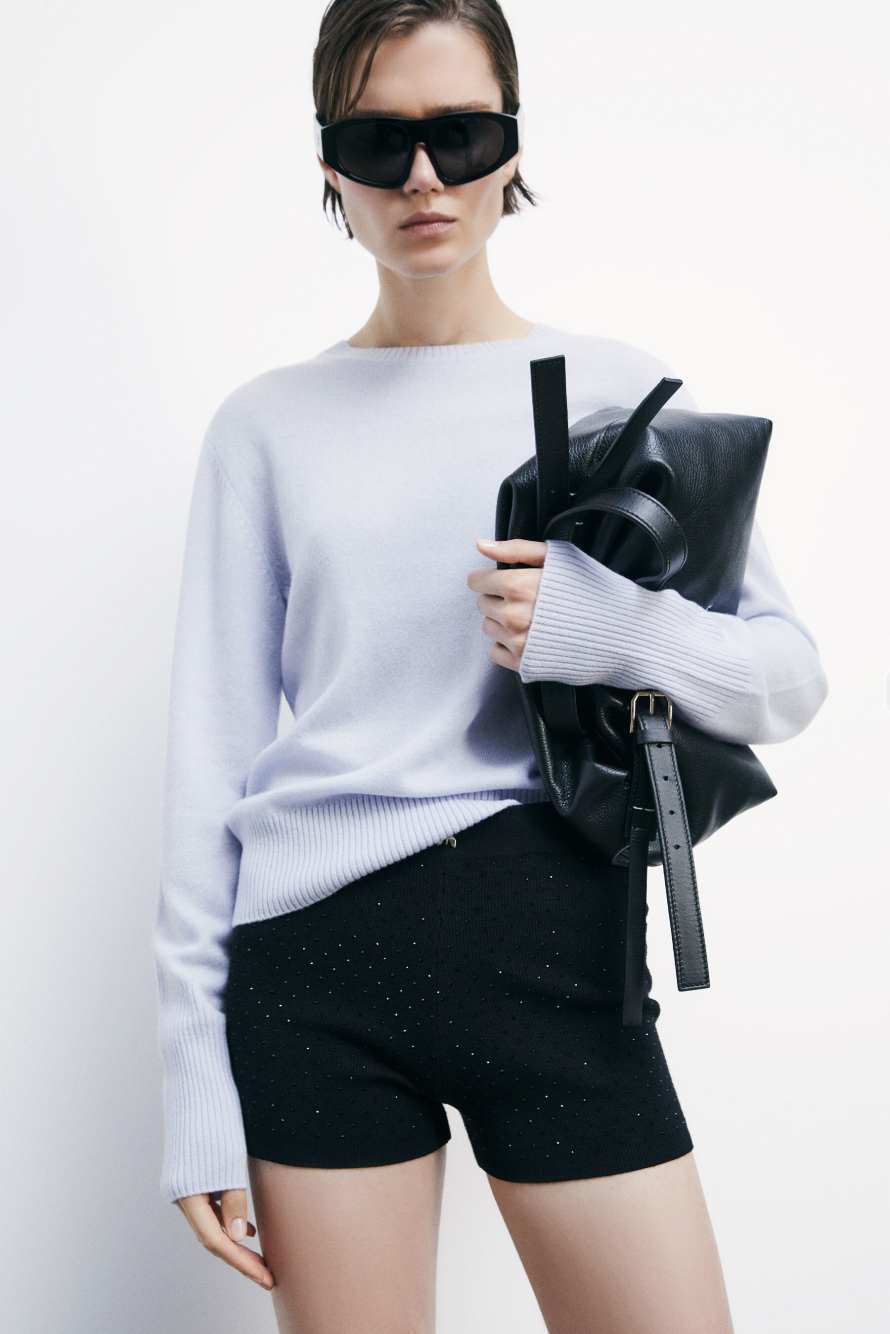 Crew neck cashmere sweater, Blue, Patrizia Pepe