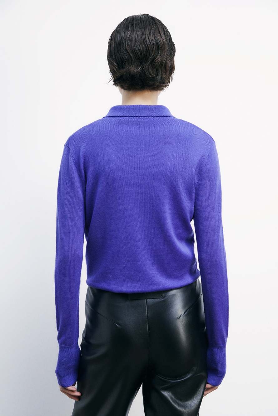 Wool cardigan with inner top, Purple, Patrizia Pepe