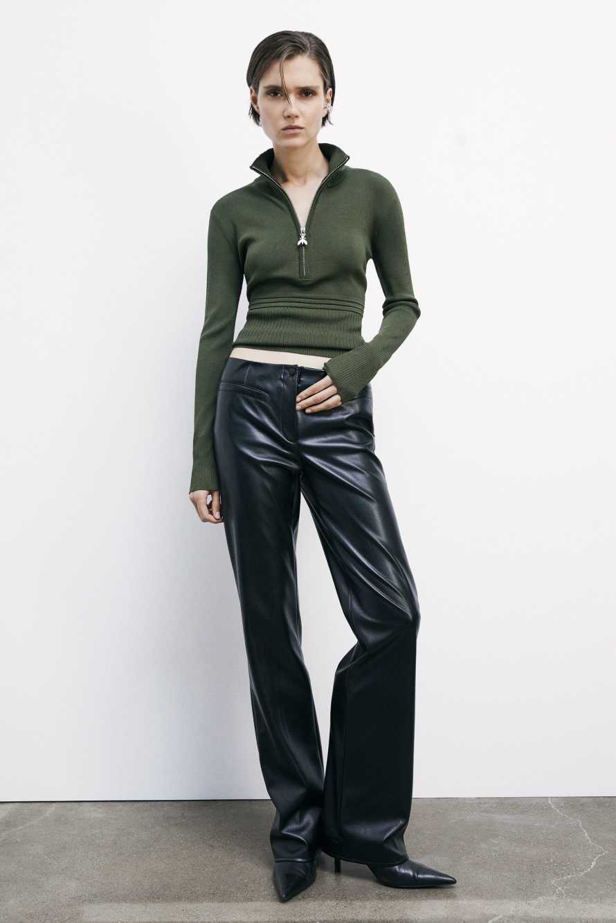 Ribbed knitted turtleneck, Green, Patrizia Pepe