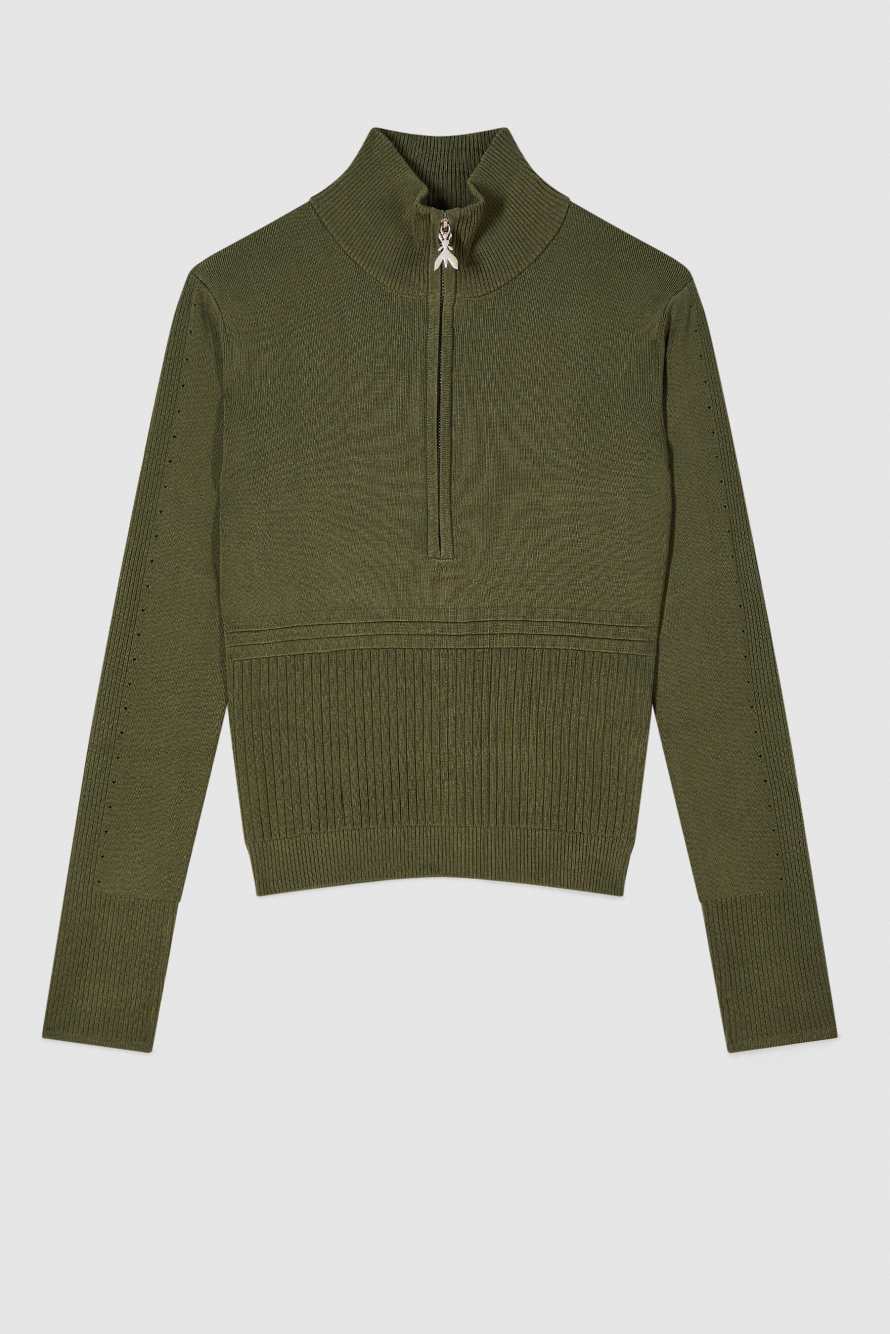 Ribbed knitted turtleneck, Green, Patrizia Pepe
