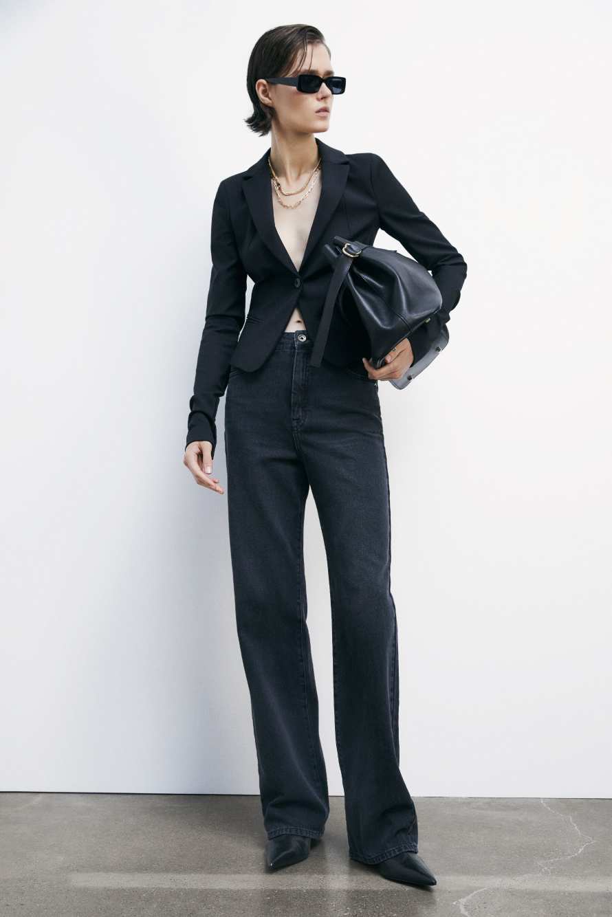 High-waisted regular fit jeans, Black, Patrizia Pepe