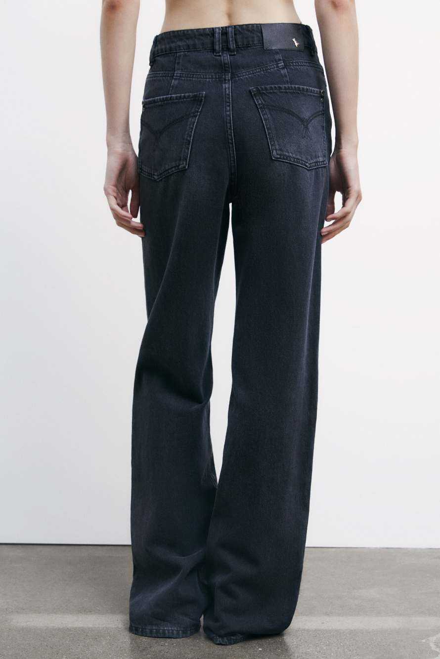 High-waisted regular fit jeans, Black, Patrizia Pepe