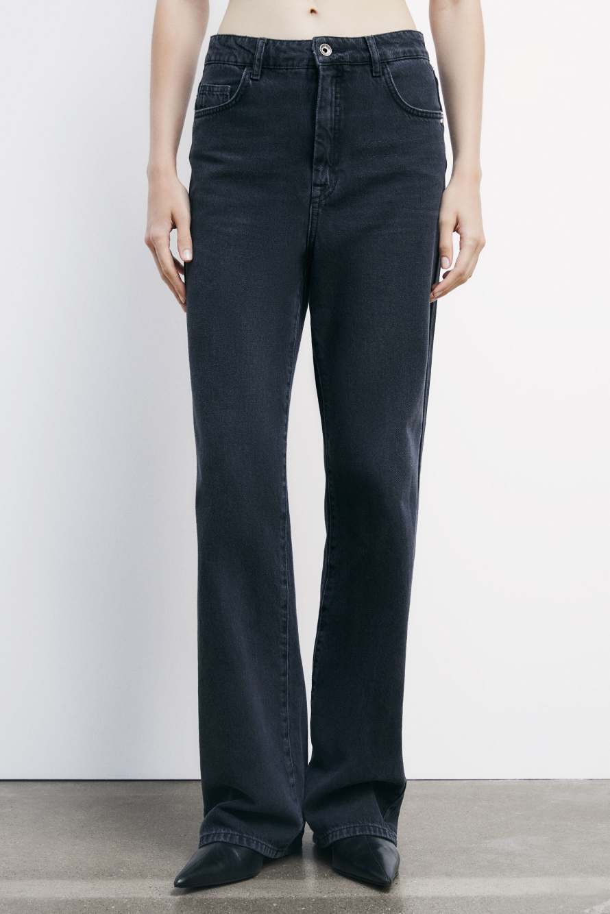 High-waisted regular fit jeans, Black, Patrizia Pepe
